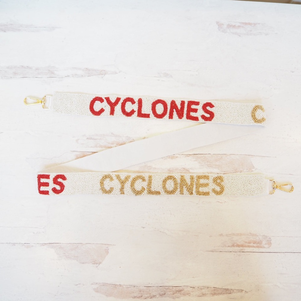 COPY - Beaded Game Day Collegiate Iowa State Cyclones Purse Strap